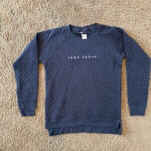 NWT Men's Quilted LAKE TAHOE Sweatshirt- Crew Neck- Blue XXL
